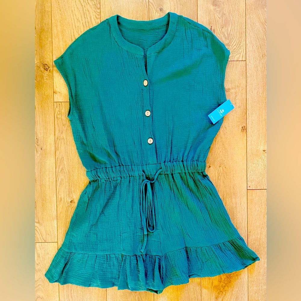 Womens Cupshe Romper -  Olive Green - Size Large